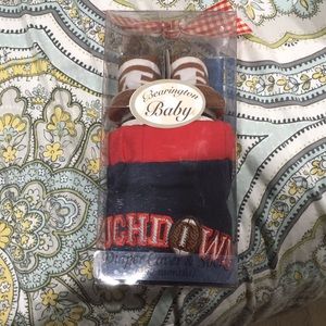 Football themed sock and diaper cover set